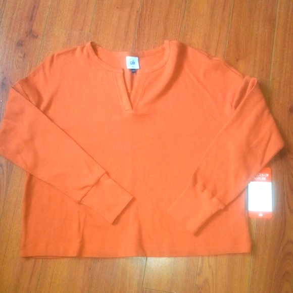 (M) CAbi Long Sleeve Top Waffle Ptp 23"×L22.5" - Picture 4 of 7